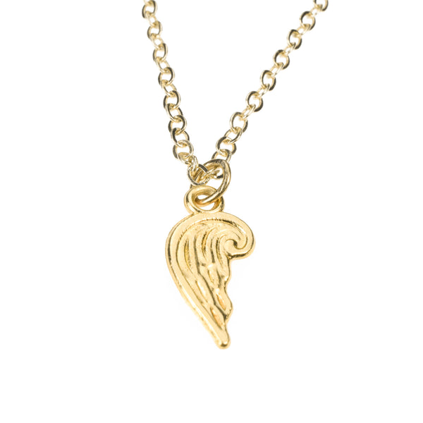 Beautiful Simple Bird Wing Design Solid Gold Pendant By Jewelry Lane