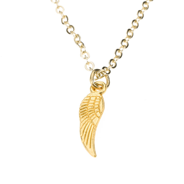Beautiful Unique Vertical Hanging Wing Design Solid Gold Pendant By Jewelry Lane