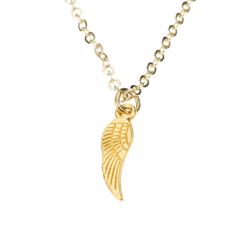 Beautiful Unique Vertical Hanging Wing Design Solid Gold Pendant By Jewelry Lane