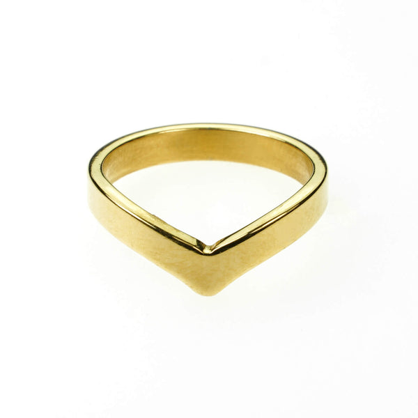 Beautiful Unique Wishbone Design Solid Gold Ring By Jewelry Lane
