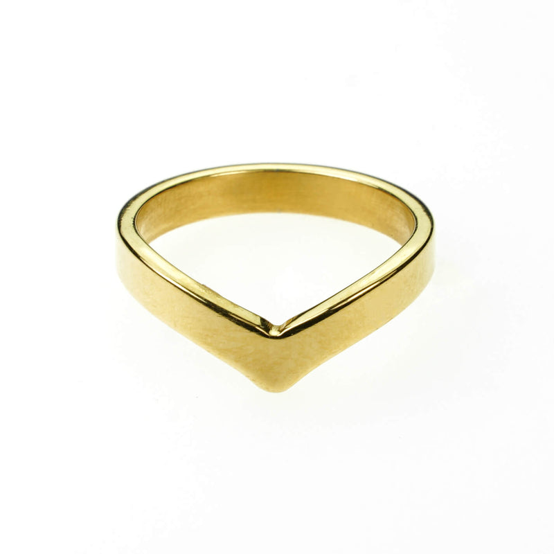 Beautiful Unique Wishbone Design Solid Gold Ring By Jewelry Lane