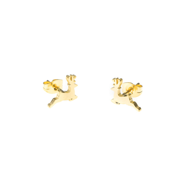 Beautiful designer reindeer Style Solid Gold Stud Earrings By Jewelry Lane