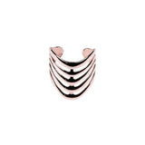 Beautiful Elegant Chevron Cuff Solid Rose Gold Ring BY Jewelry Lane