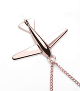 Elegant Simple Airplane Design Solid Rose Gold Pendant By Jewelry Lane