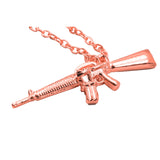 Elegant Classic Ak47 Assault Rifle Solid Rose Gold Pendant By Jewelry Lane