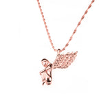 Beautiful Charming Angel Solid Rose Gold Pendant By Jewelry Lane