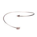 Beautiful Adjustable Arrow Style Solid Rose Gold Armband Bangle By Jewelry Lane