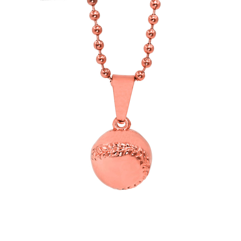 Beautiful Sporty Dangling BaseBall Design Solid Rose Gold Pendant By Jewelry Lane