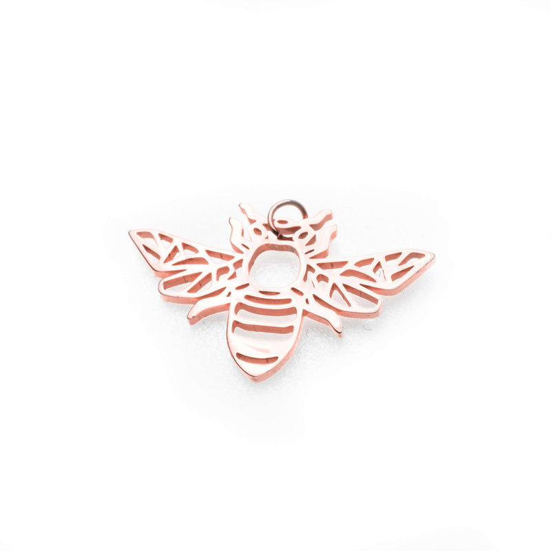 Beautiful Charming Bee Solid Rose Gold Pendant By Jewelry Lane