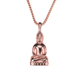Beautiful Religious Buddha Luck Solid Rose Gold Pendant By Jewelry Lane