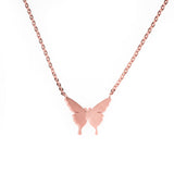 Beautiful Gorgeous Butterfly Solid Rose Gold Necklace By Jewelry Lane