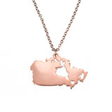 Beautiful Modern Canada Map Design Solid Rose Gold Pendant By Jewelry Lane