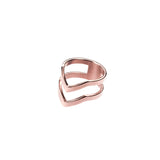 Beautiful Elegant Double Chevron Stacker Solid Rose Gold Ring By Jewelry Lane