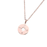 Beautiful Classic Compass Design Solid Rose Gold Pendant By Jewelry Lane
