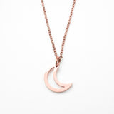 Beautiful Charm Crescent Moon Solid Rose Gold Pendant By Jewelry Lane