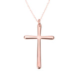 Elegant Simple Soft Cross Solid Rose Gold Pendant By Jewelry Lane