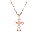 Beautiful Religious Jesus Cross Solid Rose Gold Pendant By Jewelry Lane