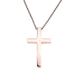 Plain Simple Jesus Cross Solid Rose Gold Pendant By Jewelry Lane