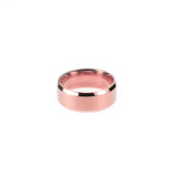 Simple Polished Beveled D-Shape Solid Rose Gold Band Ring For Jewelry Lane