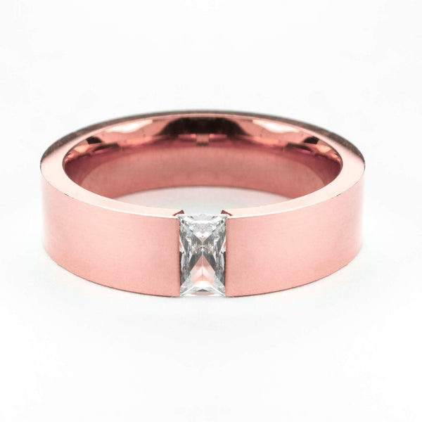 Exquisite Classic Diamond Solid Rose Gold Ring By Jewelry Lane