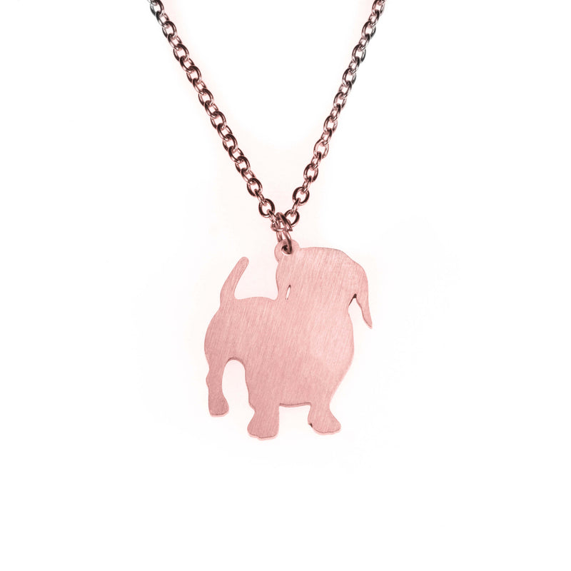 Beautiful Lovable Dog Solid Rose Gold Pendant By Jewelry Lane