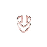 Classic Elegance Double Chevron Cuff Solid Rose Gold Ring By Jewelry Lane