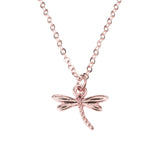 Beautiful Charming Dragonfly Solid Rose Gold Pendant By Jewelry Lane