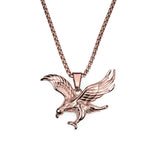 Exquisite Vintage Striking Eagle Solid Rose Gold Pendant By Jewelry Lane