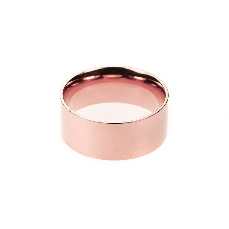 Elegant Simple Evergreen Endless Flat Solid Rose Gold Band Ring By Jewelry Lane