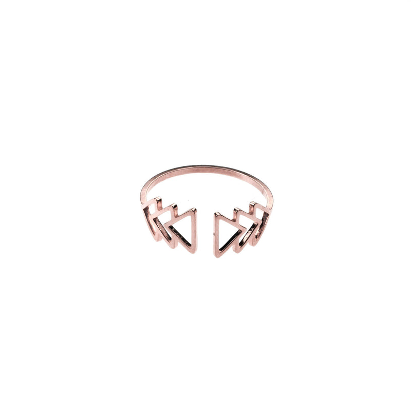 Elegant Beautiful Fast Forward Stacker Solid Rose Gold Ring By Jewelry Lane