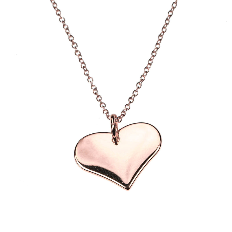 Charming Beautiful Flat Heart Design Solid Rose Gold Pendant By Jewelry Lane