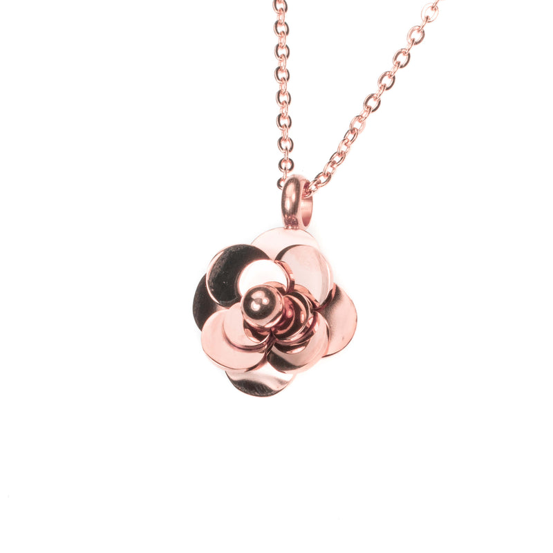 Beautiful Elegant Pretty Flower Solid Rose Gold Pendant By Jewelry Lane