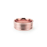 Elegance Stylish Grooved Solid Rose Gold Ring By Jewelry Lane