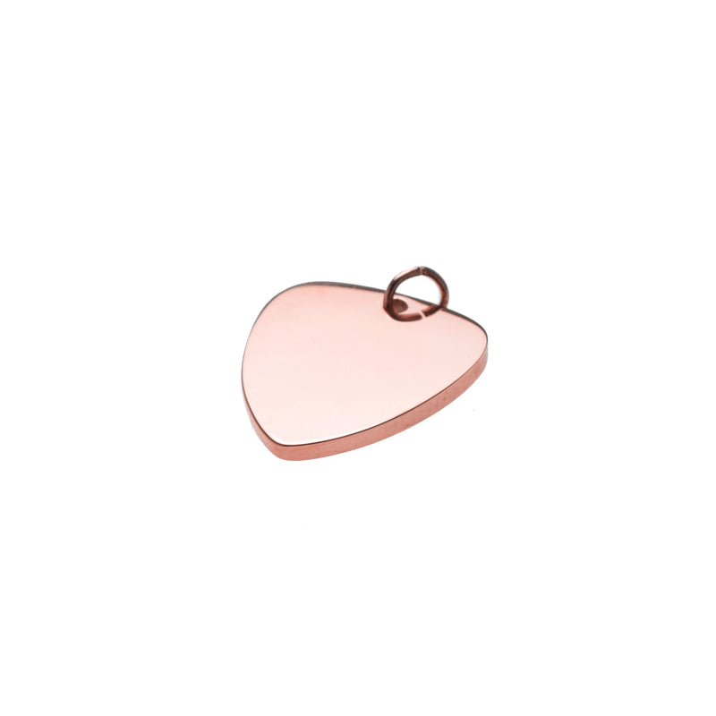 Plain Simple Guitar Pick Design Solid Rose Gold Pendant By Jewelry Lane