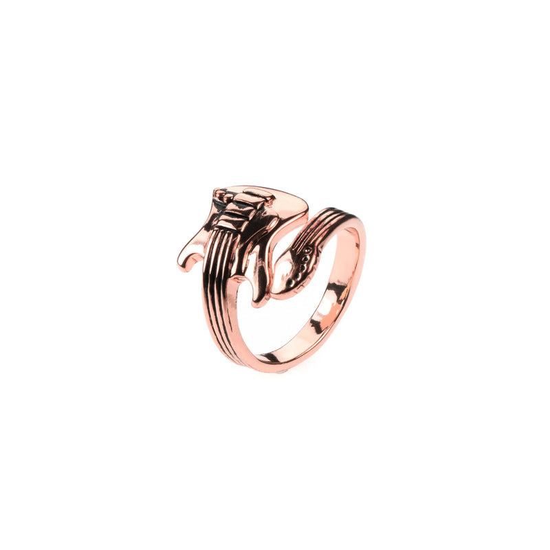 Guitar Solid Rose Gold Ring By Jewelry Lane