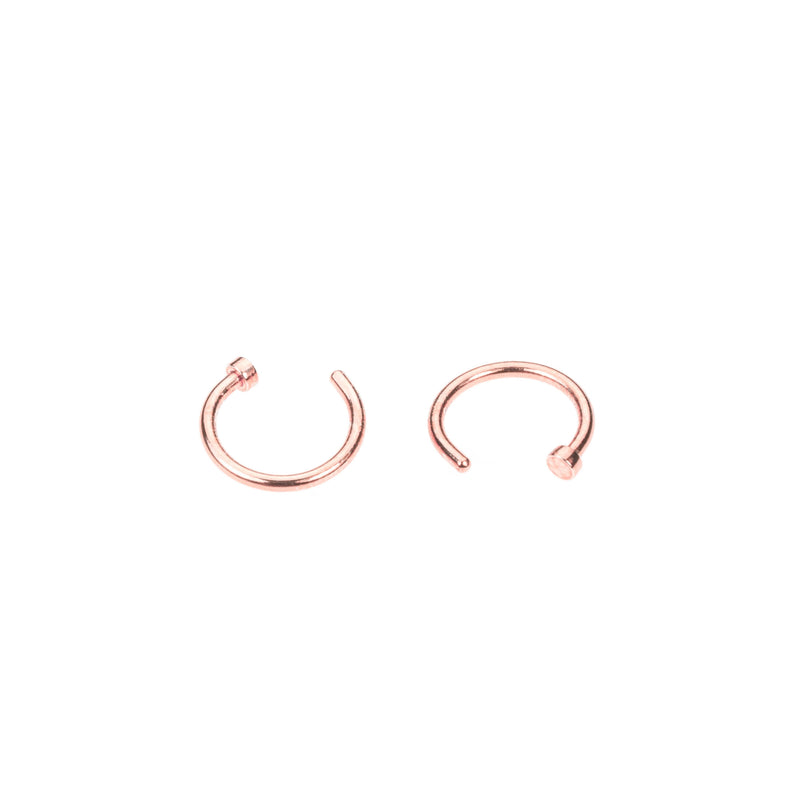 Elegant Unique Half Hoop Cuff Design Solid Rose Gold Earrings By Jewelry Lane