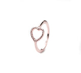 Beautiful Charming Open Heart Love Solid Rose Gold Ring By Jewelry Lane