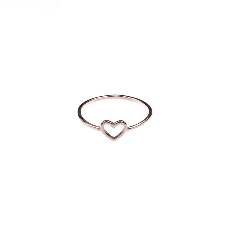 Beautiful Simple Open Heart Love Stacker Solid Rose Gold Ring By Jewelry Lane
