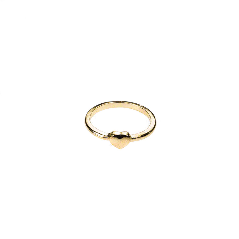 Beautiful Simple Heart Stacker Solid Gold Ring By Jewelry Lane