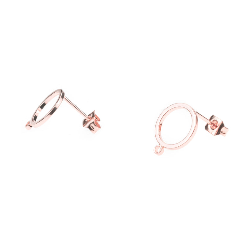 Beautiful Simple Evergreen Hoop Solid Rose Gold Earrings By Jewelry Lane