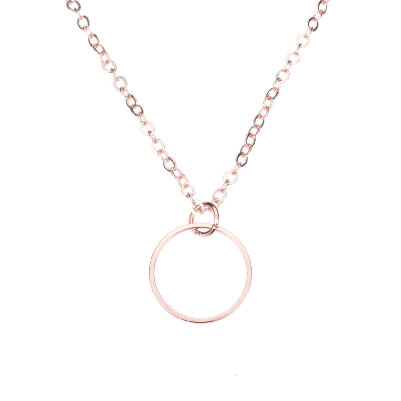 Beautiful Simple Hoop Style Solid Rose Gold Pendant By Jewelry Lane