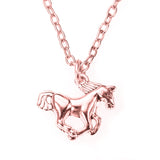 Beautiful Charming Running Horse Design Solid Rose Gold Pendant by Jewelry Lane