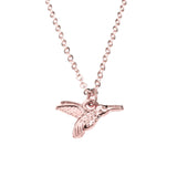 Beautiful Charming Hummingbird Style Solid Rose Gold Pendant By Jewelry Lane
