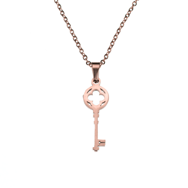 Beautiful Stylish Antique Key Design Solid Rose Gold Pendant By Jewelry Lane