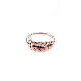 Beautiful Elegance Leaf Stacker Solid Rose Gold Ring By Jewelry Ring