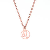 Charming Zodiac Leo Minimalist Solid Rose Gold Pendant By Jewelry Lane