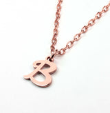 Beautiful Polished Letter B Solid Rose Gold Pendant By Jewelry Lane