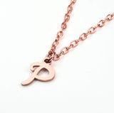 Beautiful Polished Letter P Solid Rose Gold Pendant By Jewelry Lane