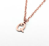 Beautiful Polished Letter Q Solid Rose Gold Pendant By Jewelry Lane