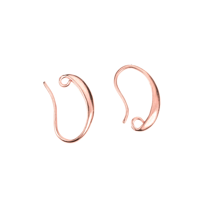 Simple Evergreen Lever Back Solid Rose Gold Earrings By Jewelry Lane